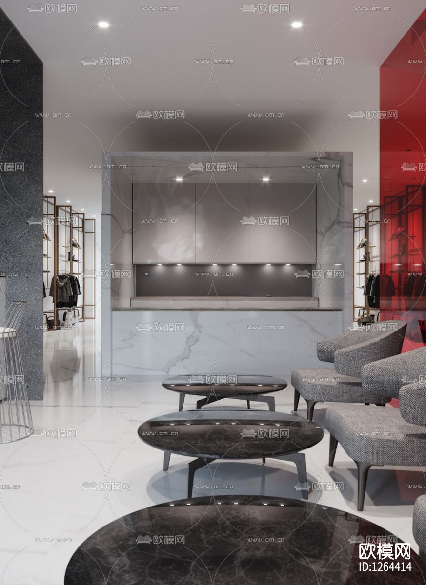 现代美容院SPA会所cad施工图下载（渲染图5）