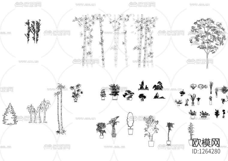 植物家具cad图库下载(渲染图2)