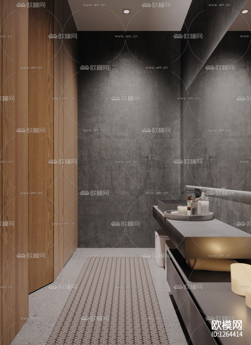 现代美容院SPA会所cad施工图下载（渲染图7）