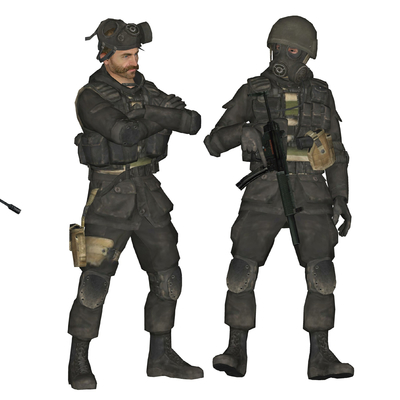  现代特种兵角色su模型 
