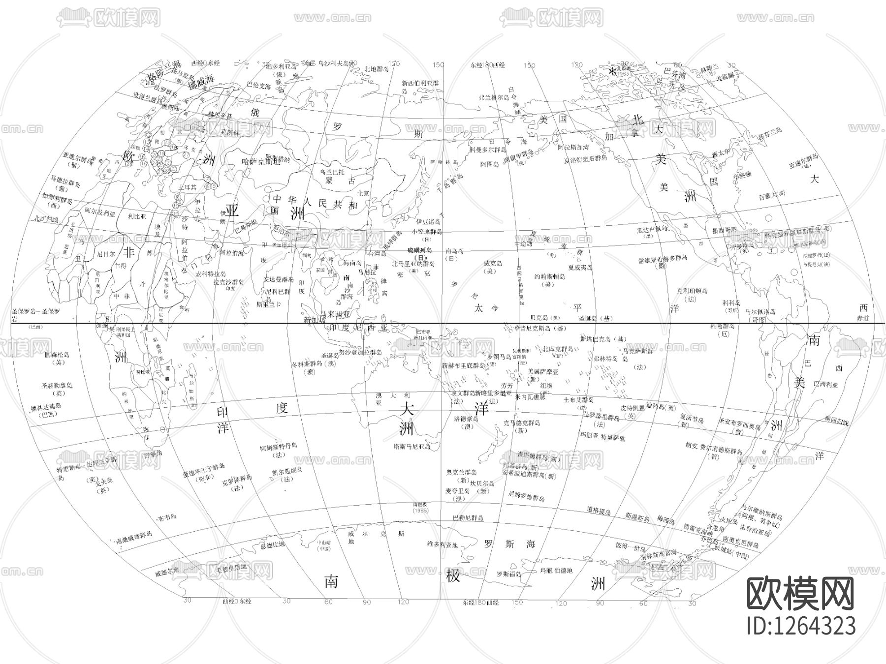世界地图cad图库下载