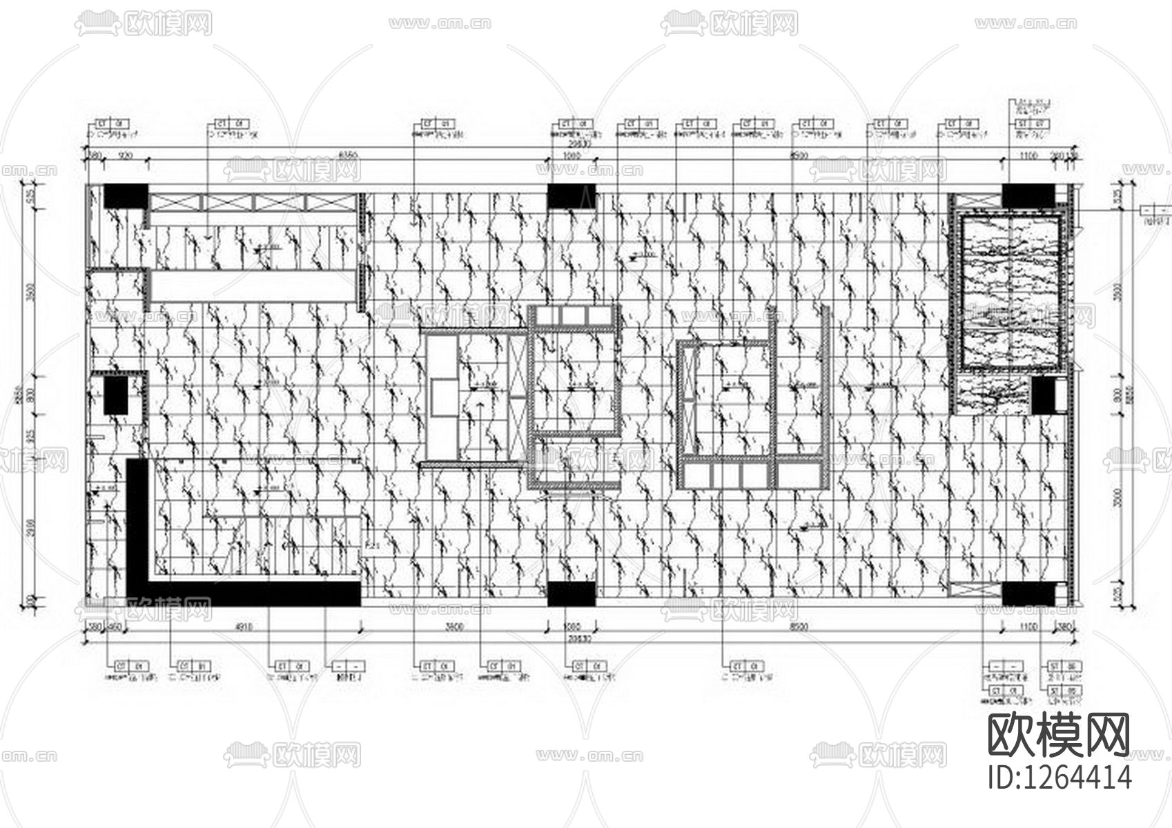 现代美容院SPA会所cad施工图下载（渲染图3）
