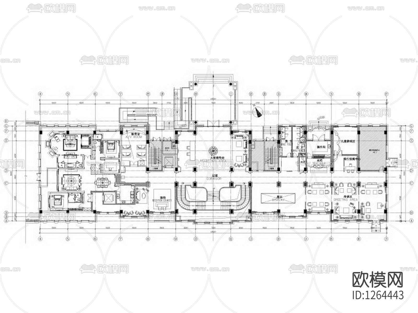 会所cad施工图下载（渲染图9）