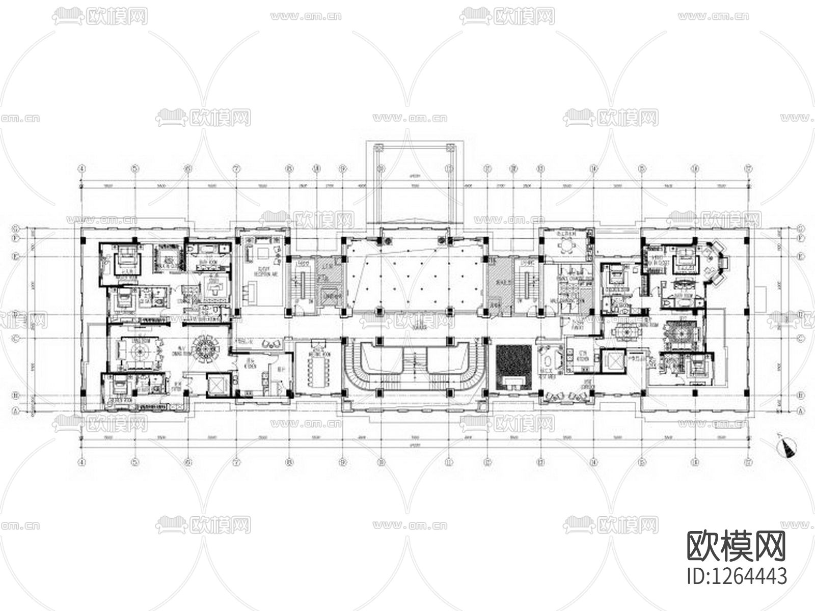 会所cad施工图下载（渲染图2）