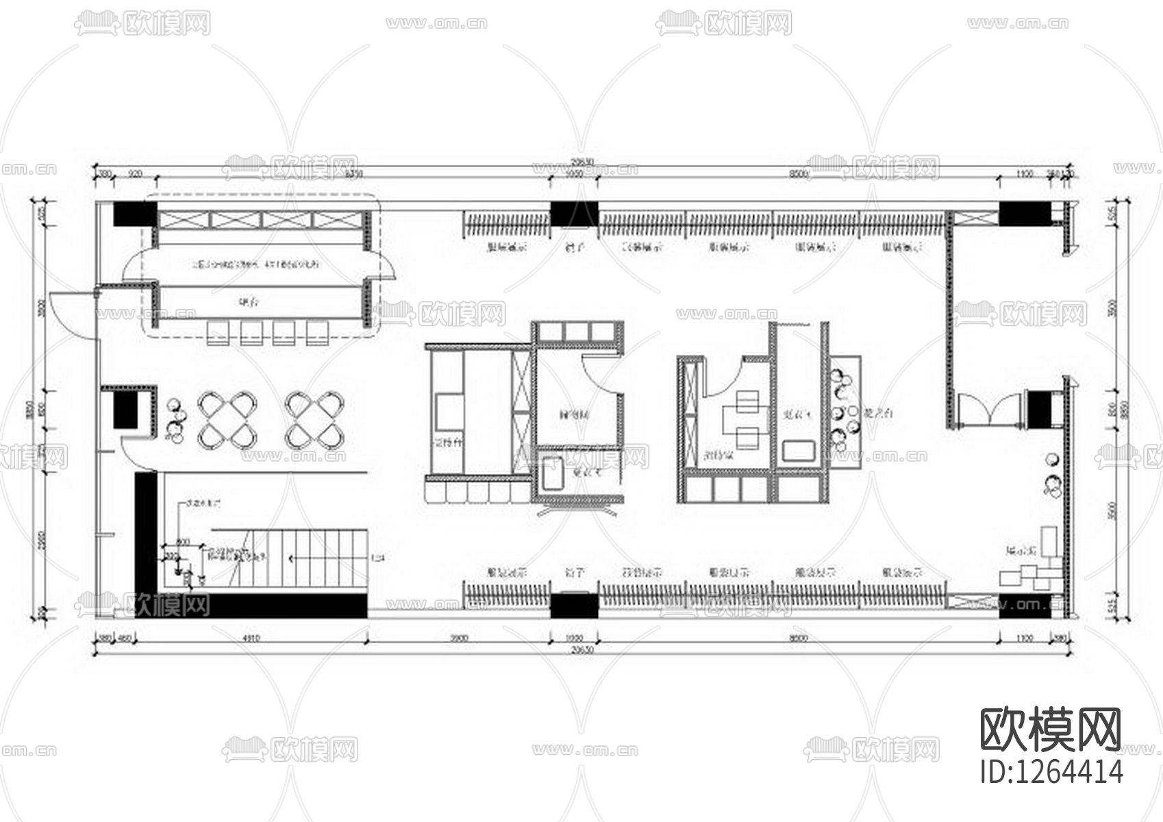 现代美容院SPA会所cad施工图下载（渲染图8）
