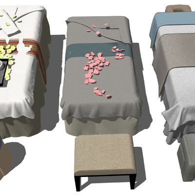  现代按摩床su模型 