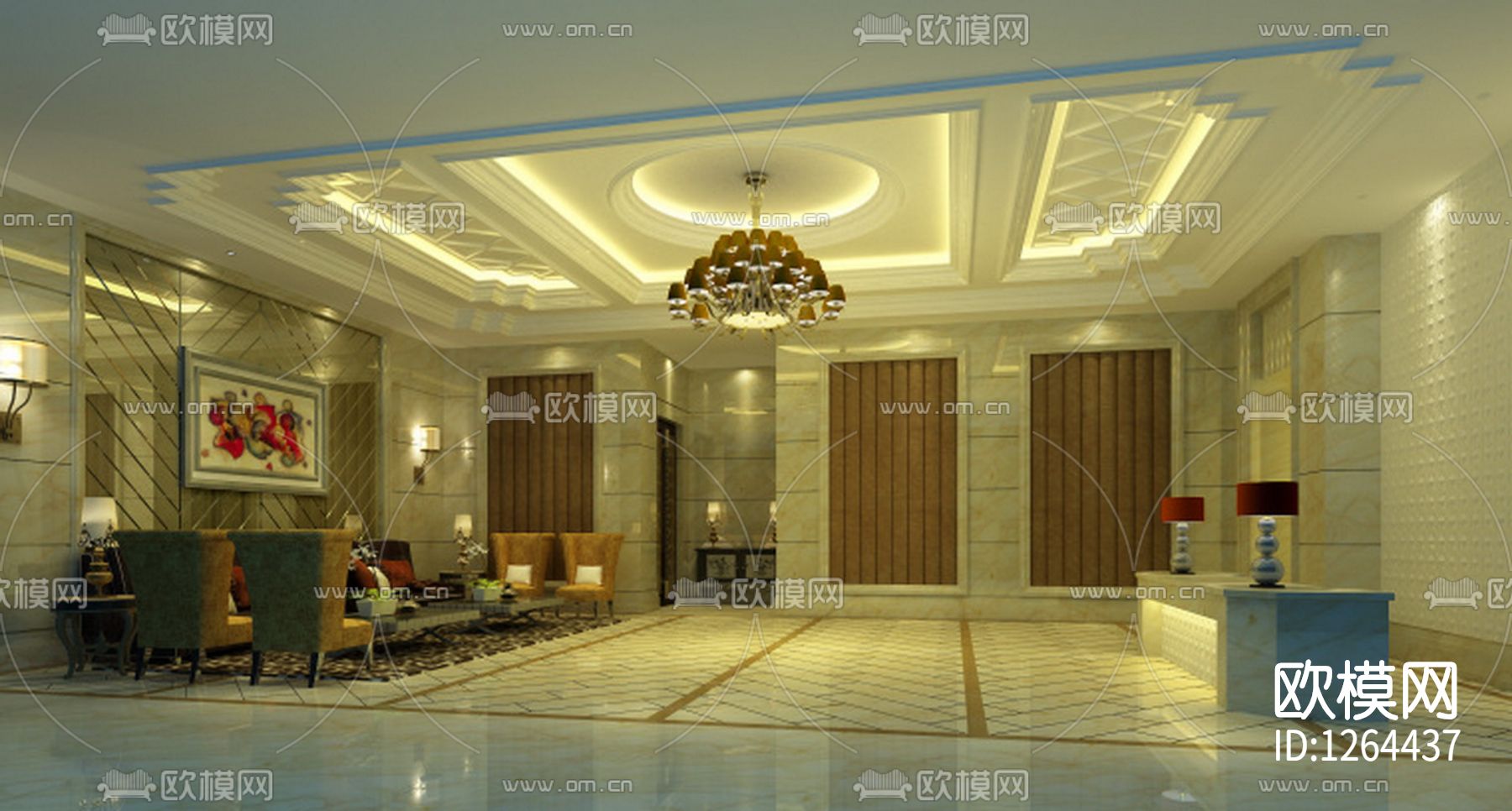 会所CAD图纸下载（渲染图8）