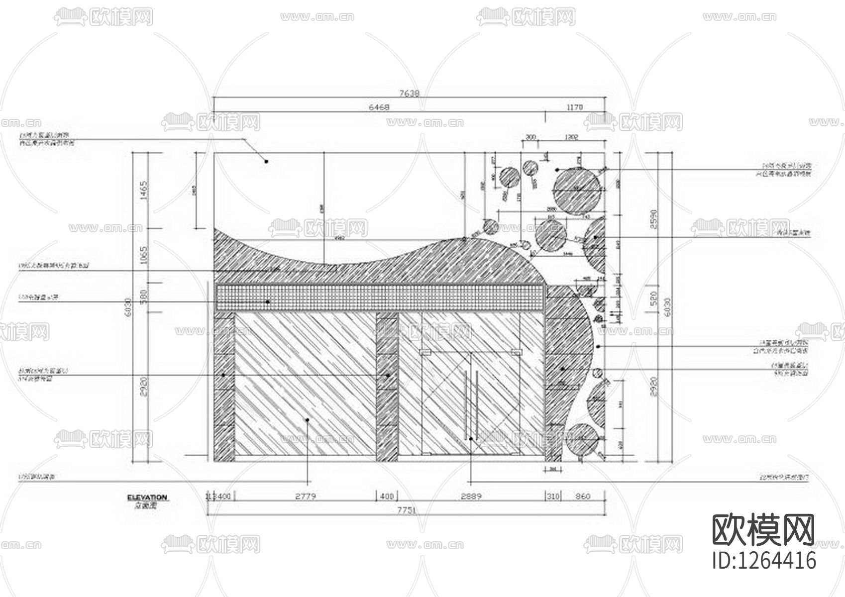养生馆室内cad施工图下载（渲染图2）