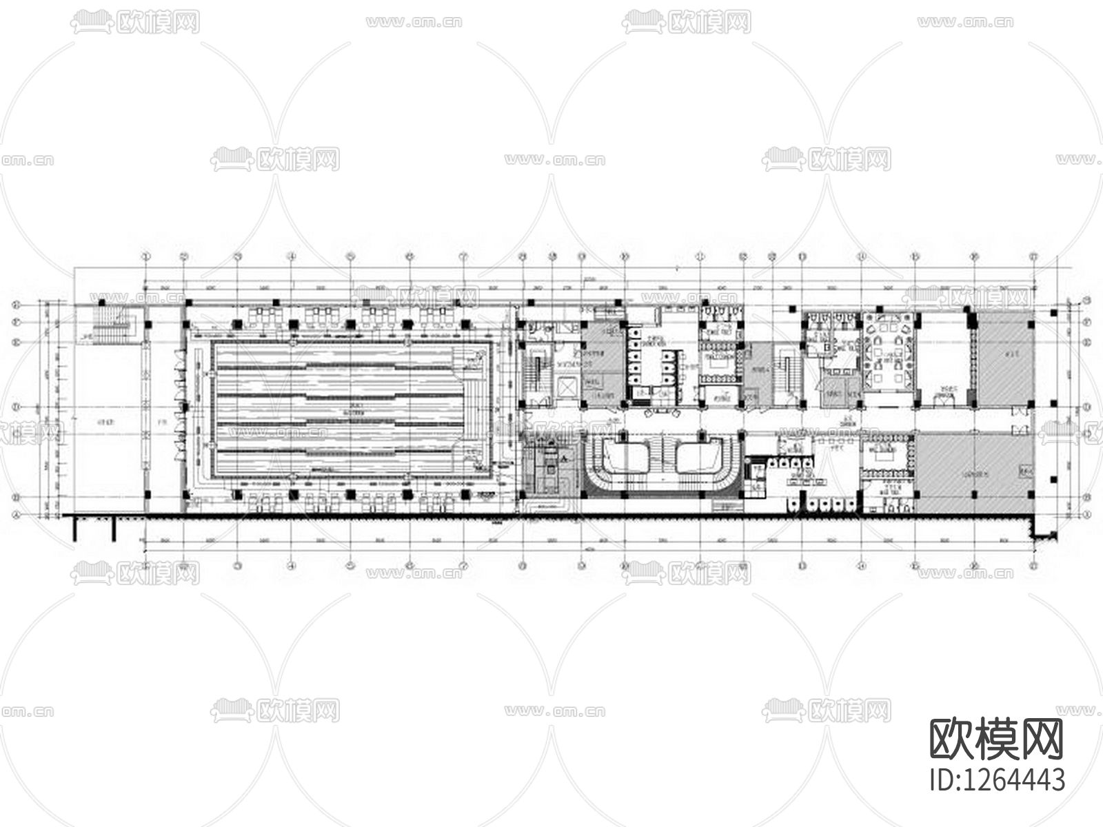 会所cad施工图下载（渲染图1）