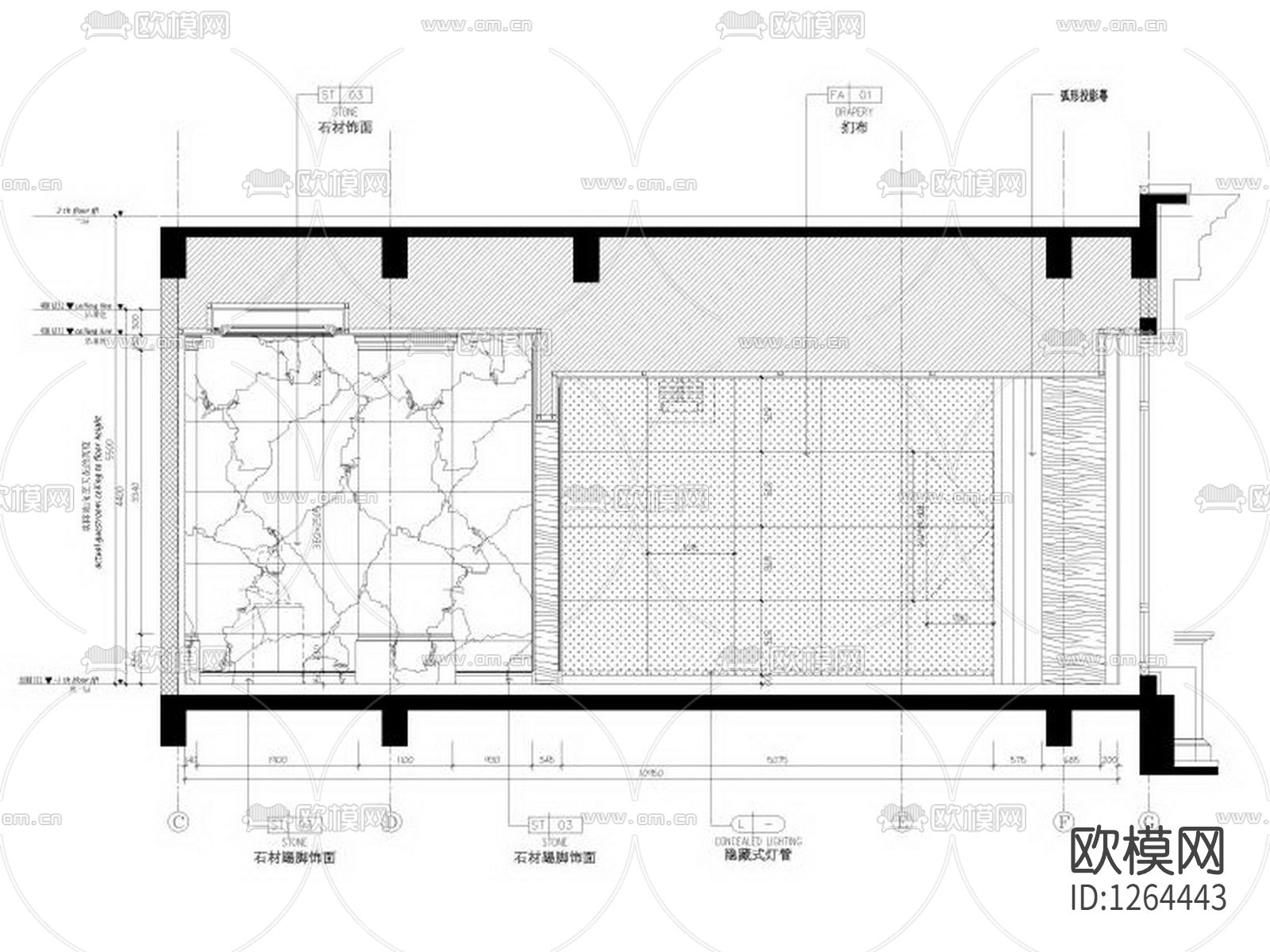 会所cad施工图下载（渲染图5）