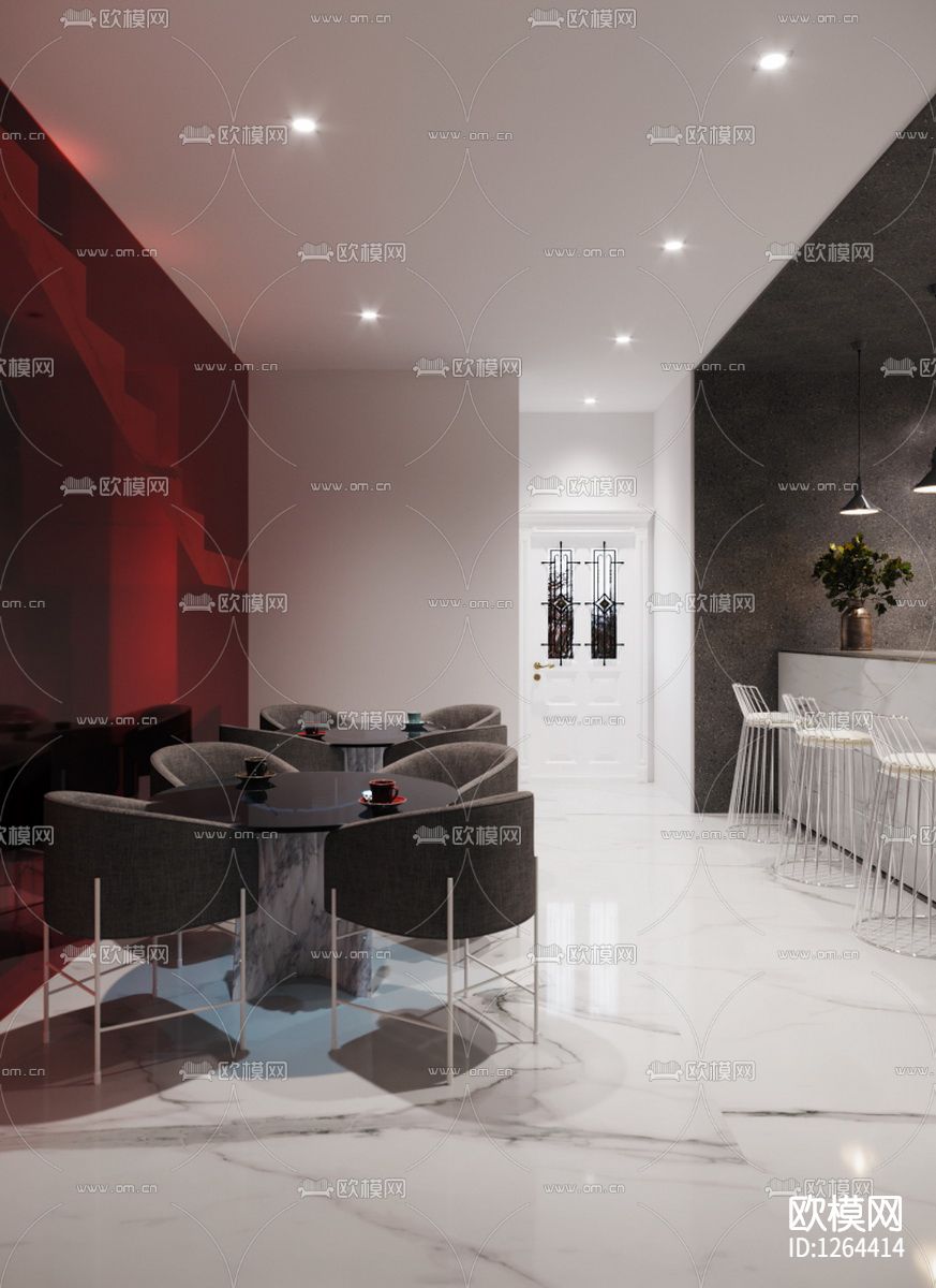 现代美容院SPA会所cad施工图下载（渲染图9）