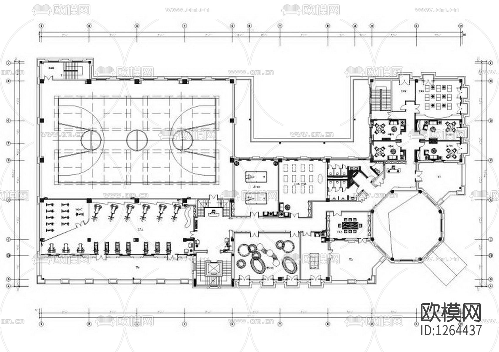 会所CAD图纸下载（渲染图1）