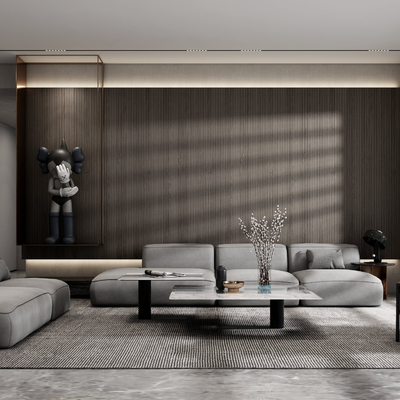 现代布艺沙发组合su模型