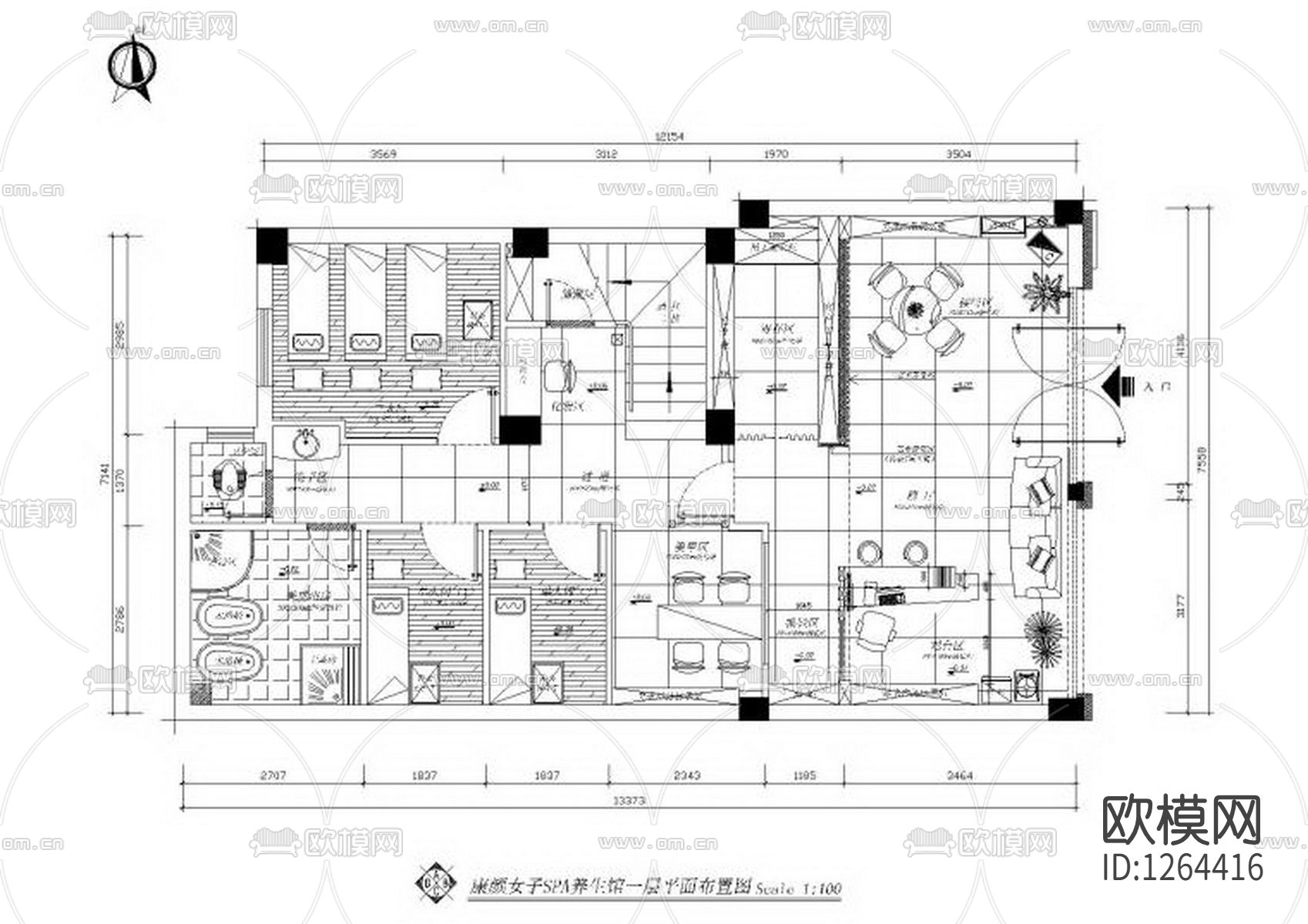 养生馆室内cad施工图下载（渲染图6）