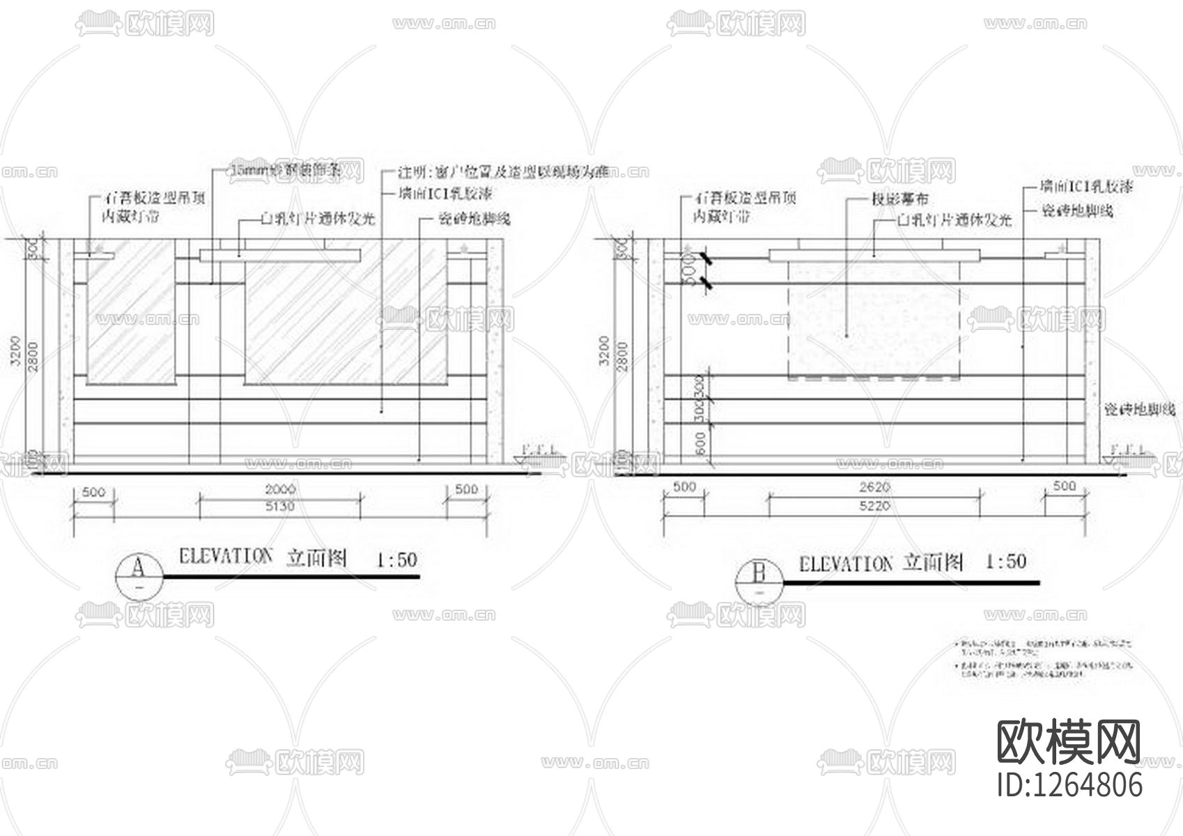 地产办公会所室内设计cad施工图