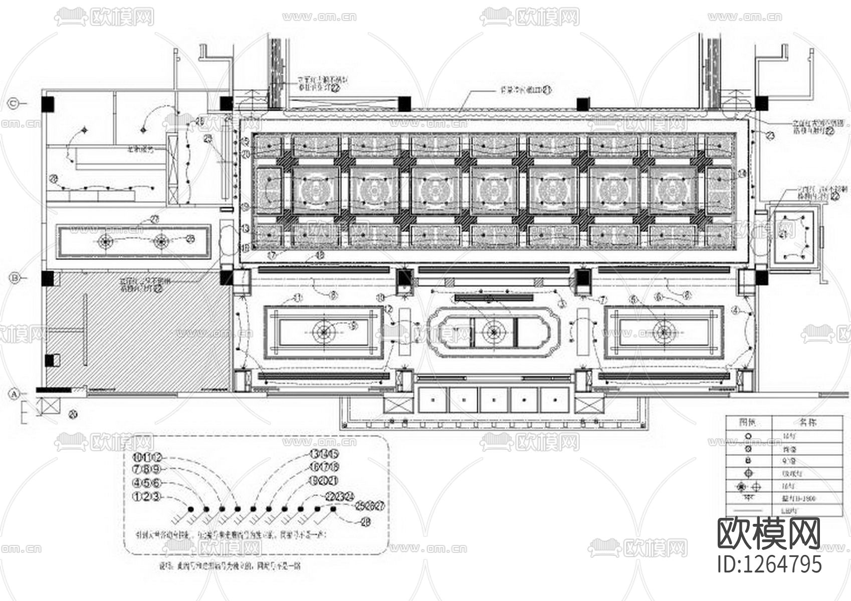 新中式休闲会所效果图cad施工图下载（渲染图2）