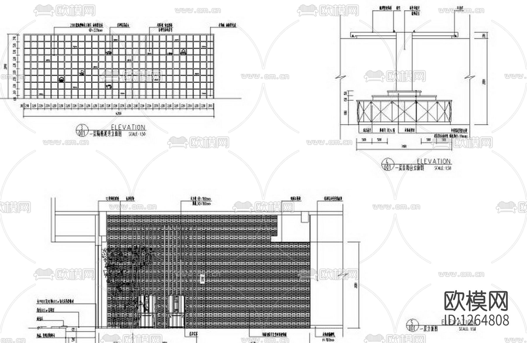 二层五星级会所茶吧装修cad施工图下载（渲染图8）