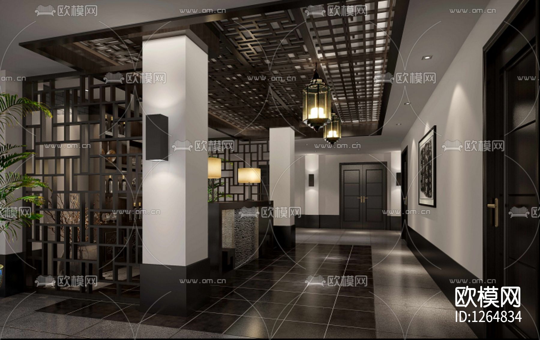 生态养生园cad施工图下载（渲染图9）