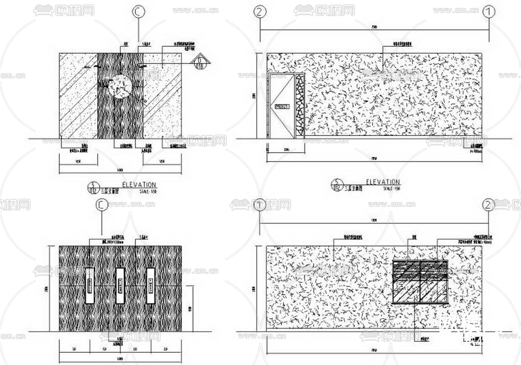 二层五星级会所茶吧装修cad施工图下载（渲染图5）