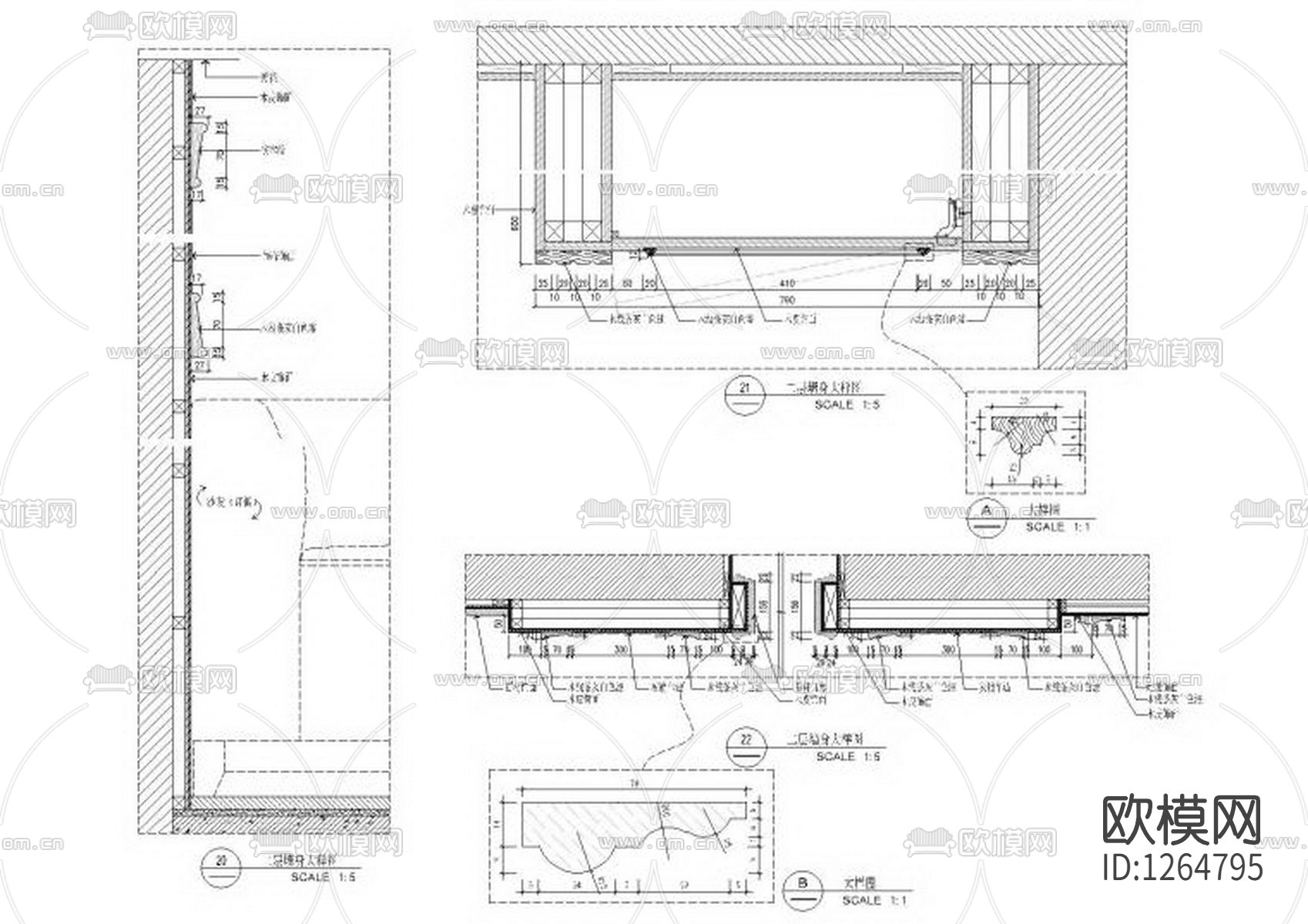 新中式休闲会所效果图cad施工图下载（渲染图8）