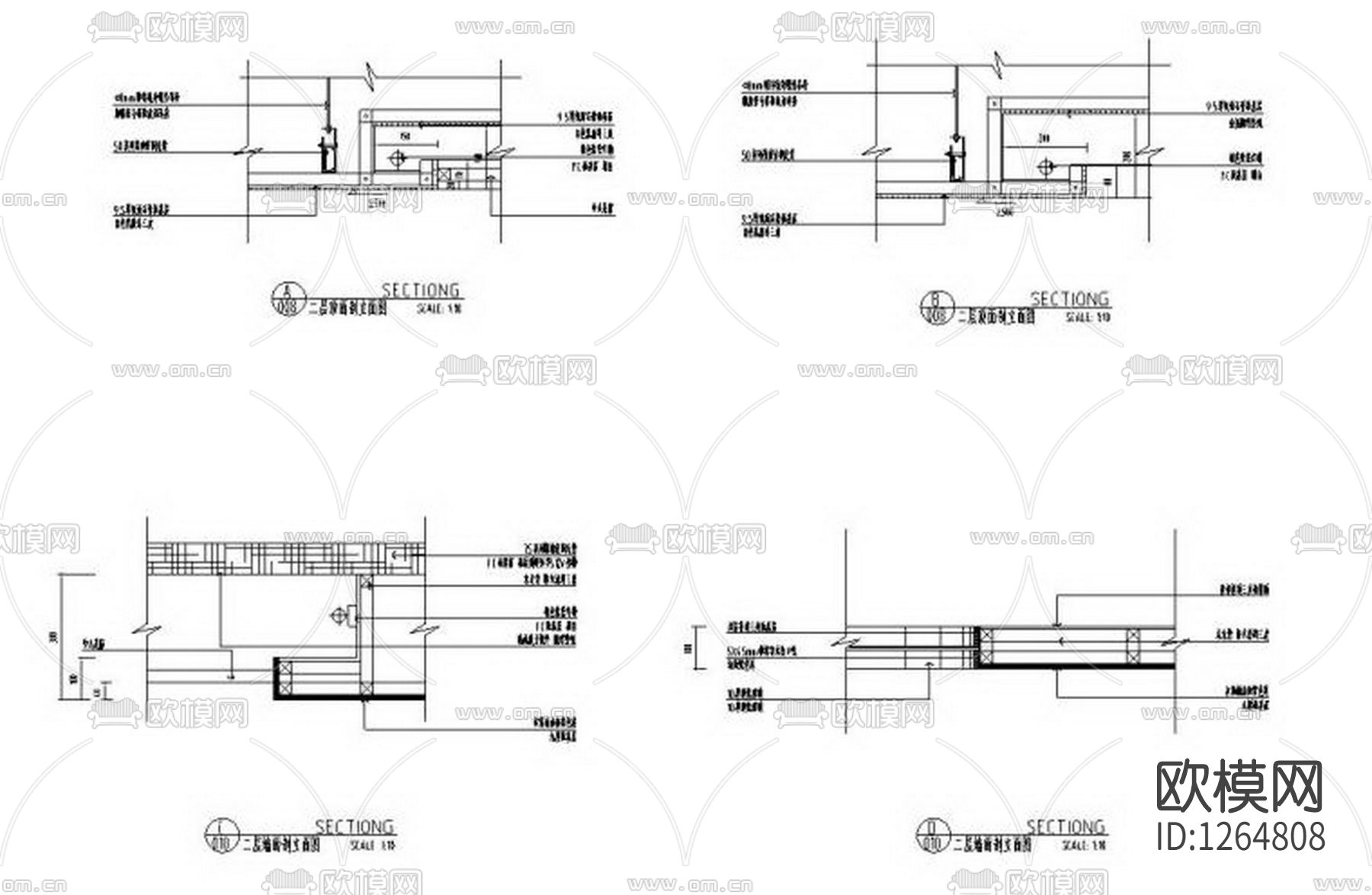 二层五星级会所茶吧装修cad施工图下载（渲染图1）