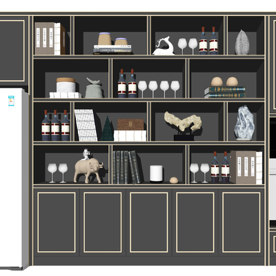 现代装饰柜su模型