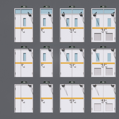  现代安全门 消防门su模型 