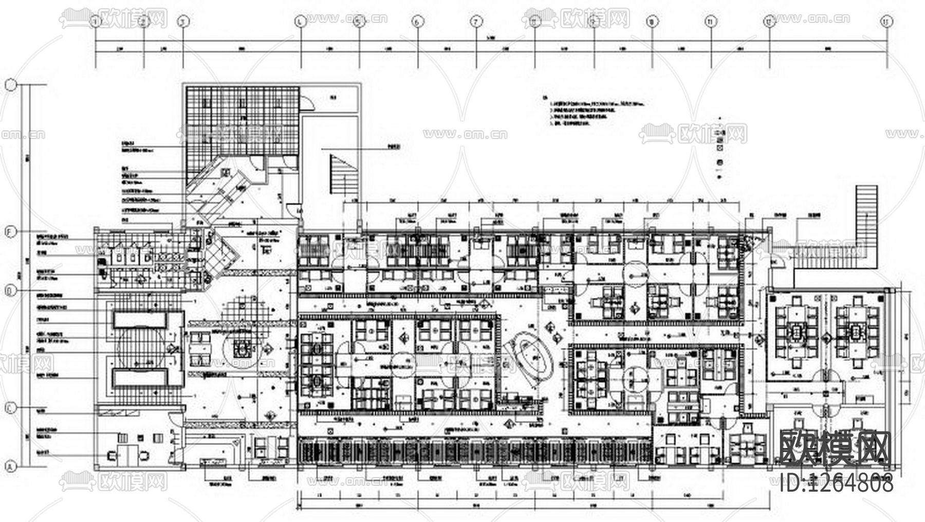 二层五星级会所茶吧装修cad施工图下载（渲染图9）