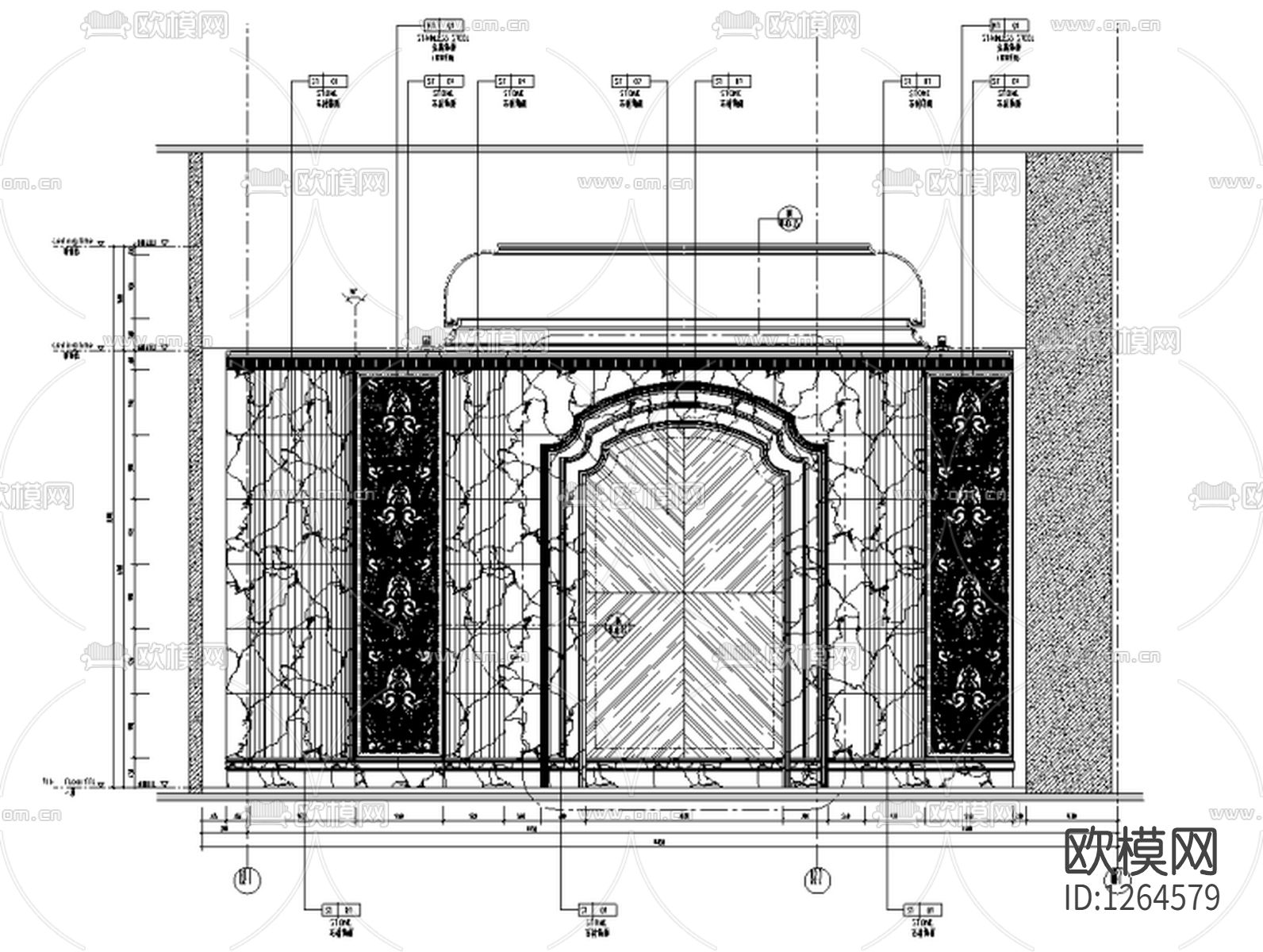 昆明万达文华酒店会所cad施工图下载（渲染图7）