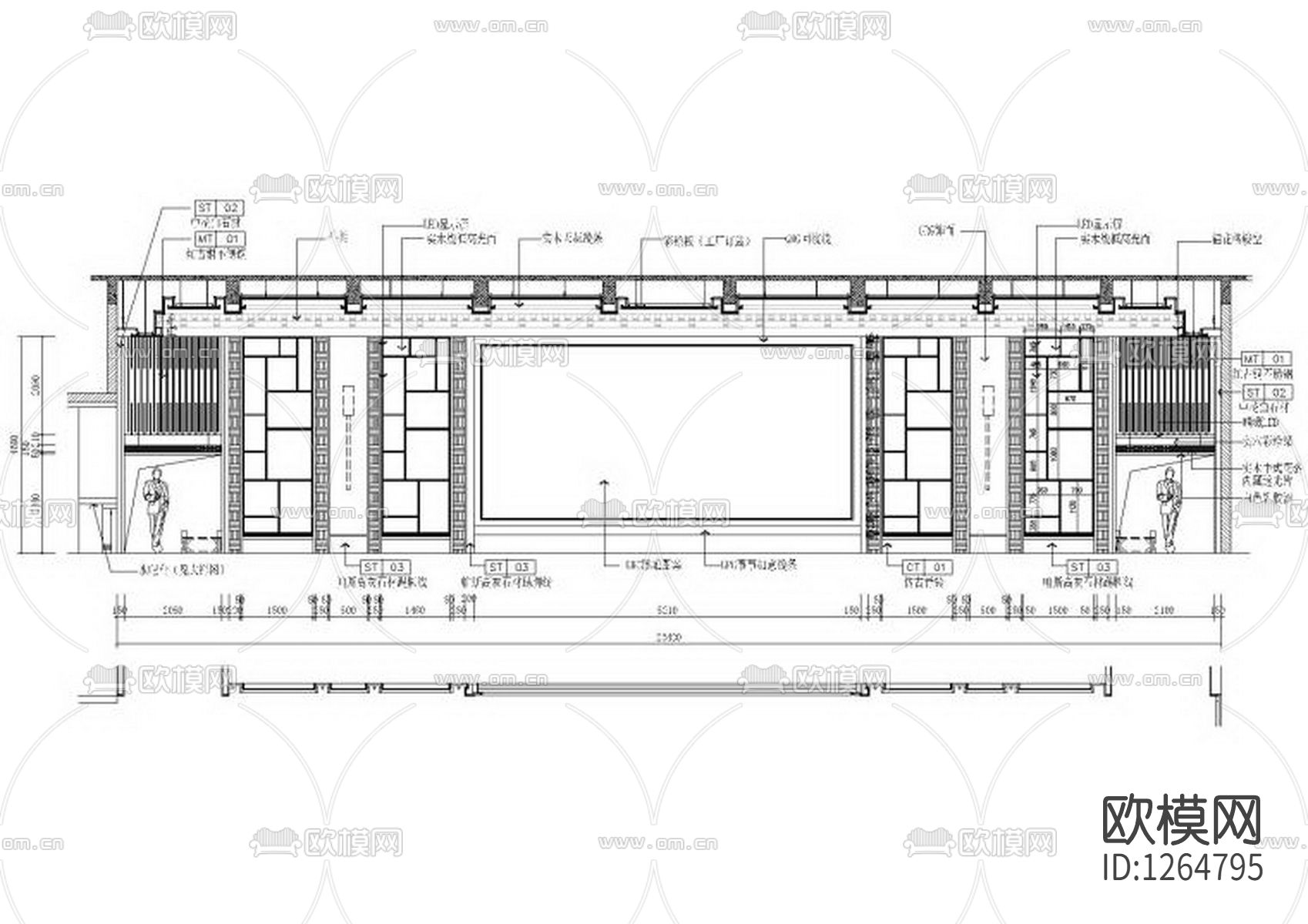 新中式休闲会所效果图cad施工图下载（渲染图3）