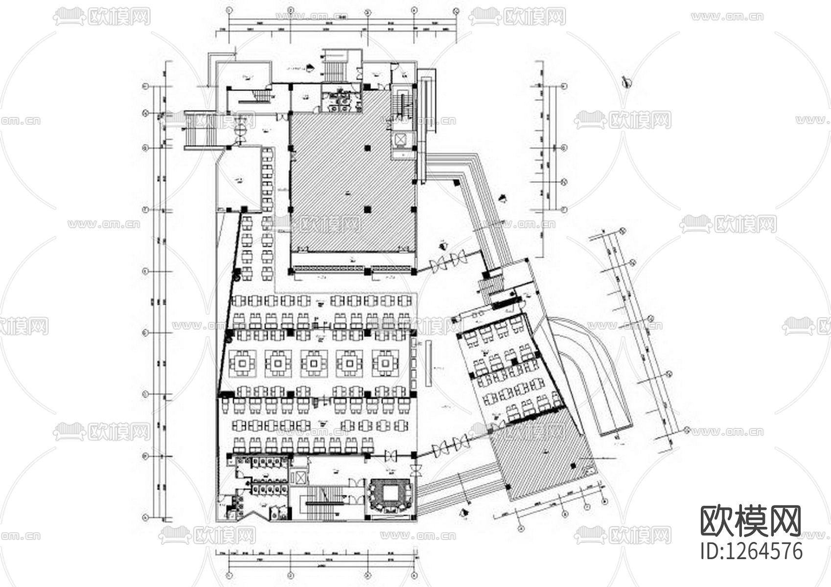 现代三层M5会所室内cad施工图