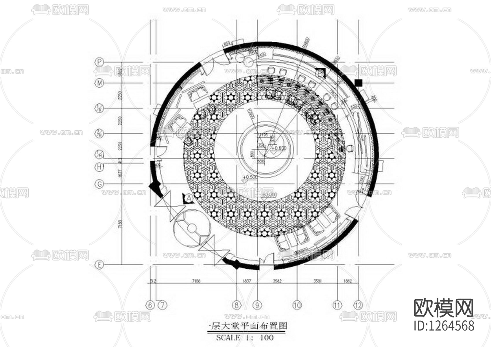 希尔斯池典桑拿浴会所cad施工图下载（渲染图3）