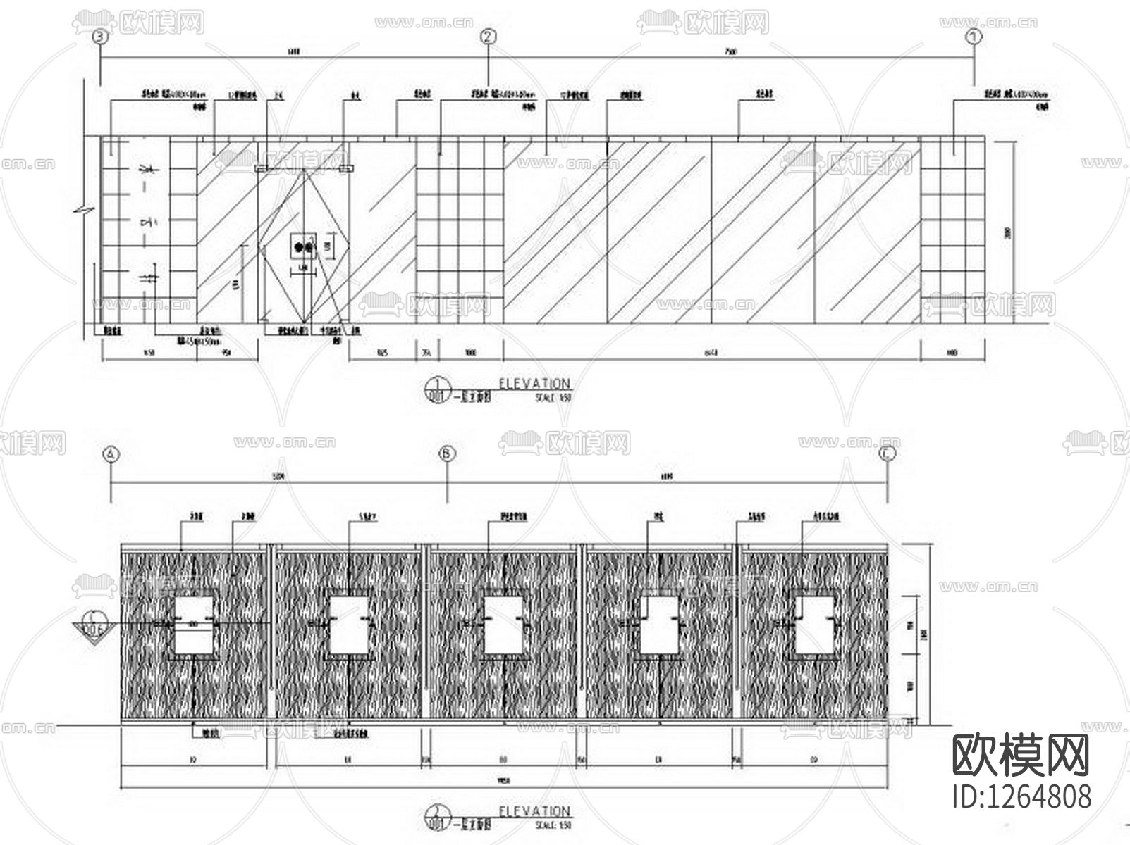 二层五星级会所茶吧装修cad施工图下载（渲染图6）