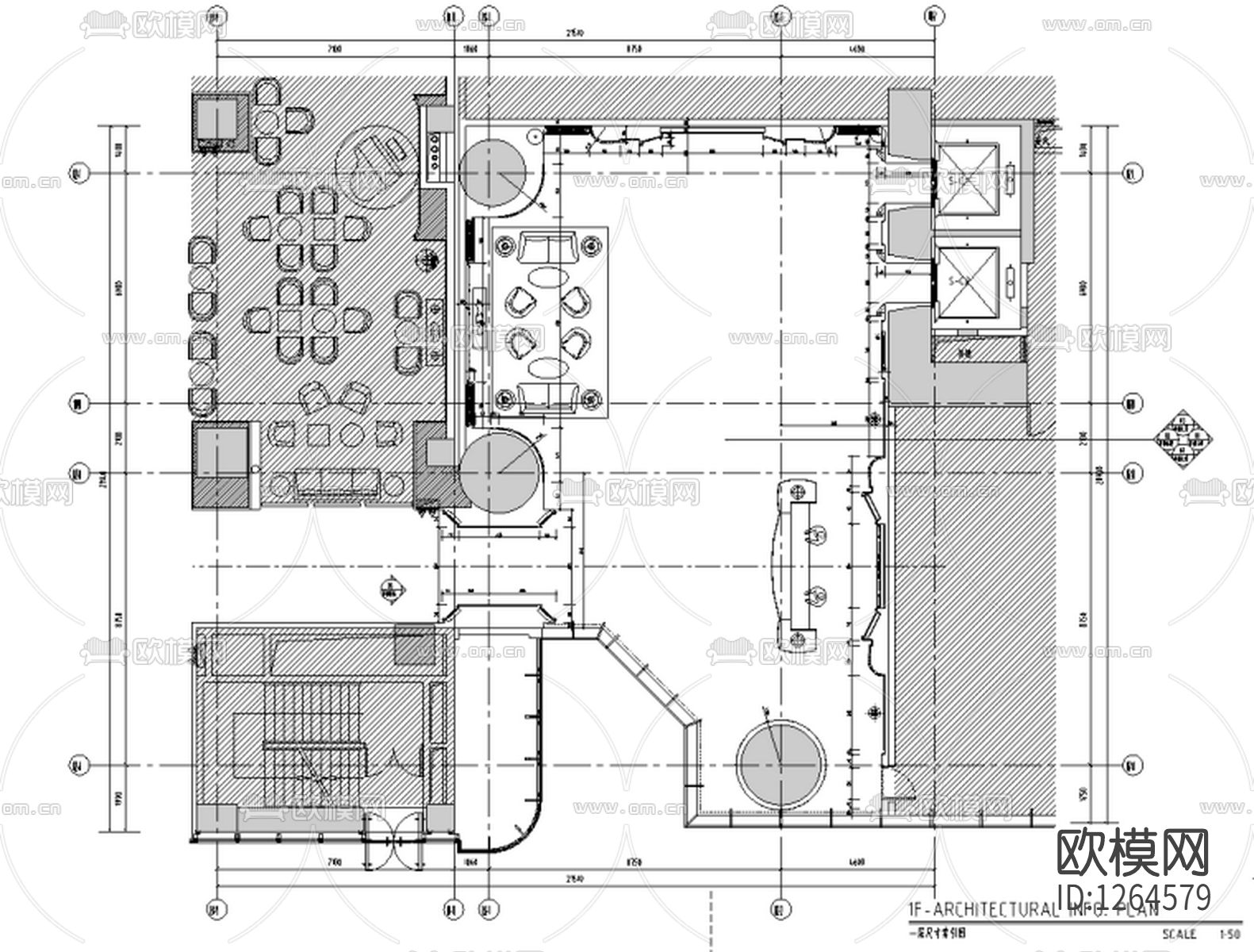 昆明万达文华酒店会所cad施工图下载（渲染图3）