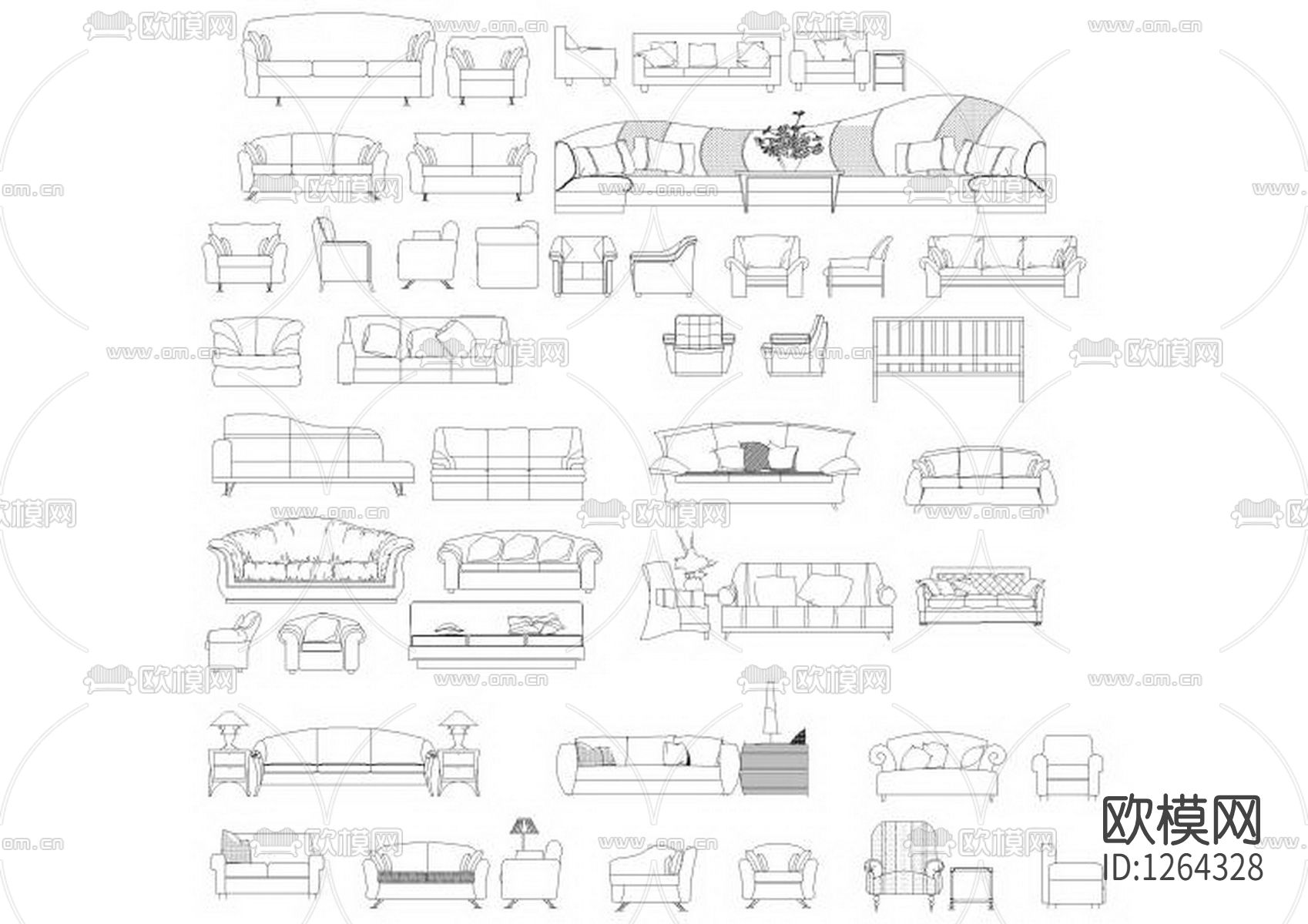 家具家电CAD图库下载（渲染图10）