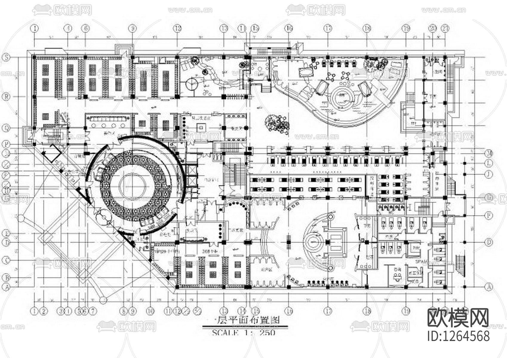 希尔斯池典桑拿浴会所cad施工图下载（渲染图8）