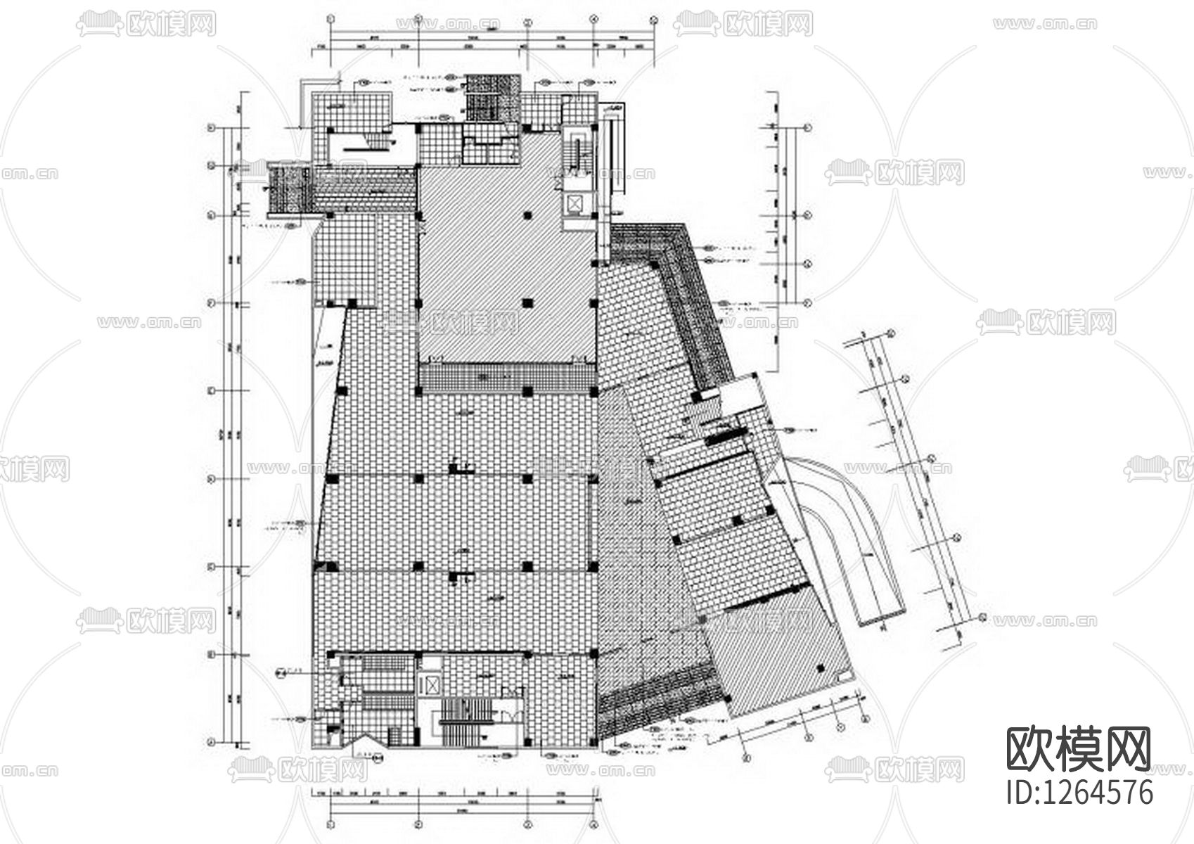 现代三层M5会所室内cad施工图