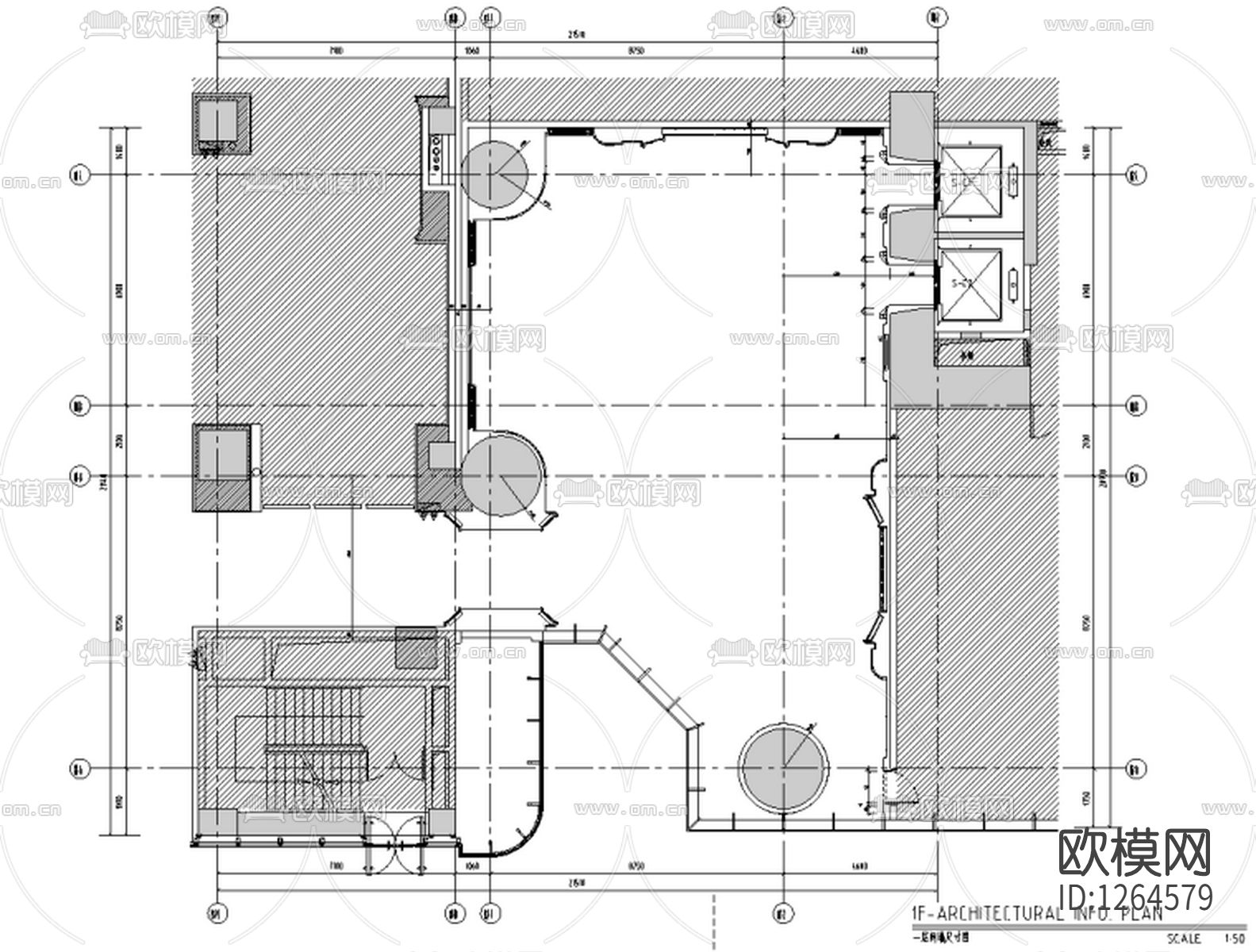 昆明万达文华酒店会所cad施工图下载（渲染图5）