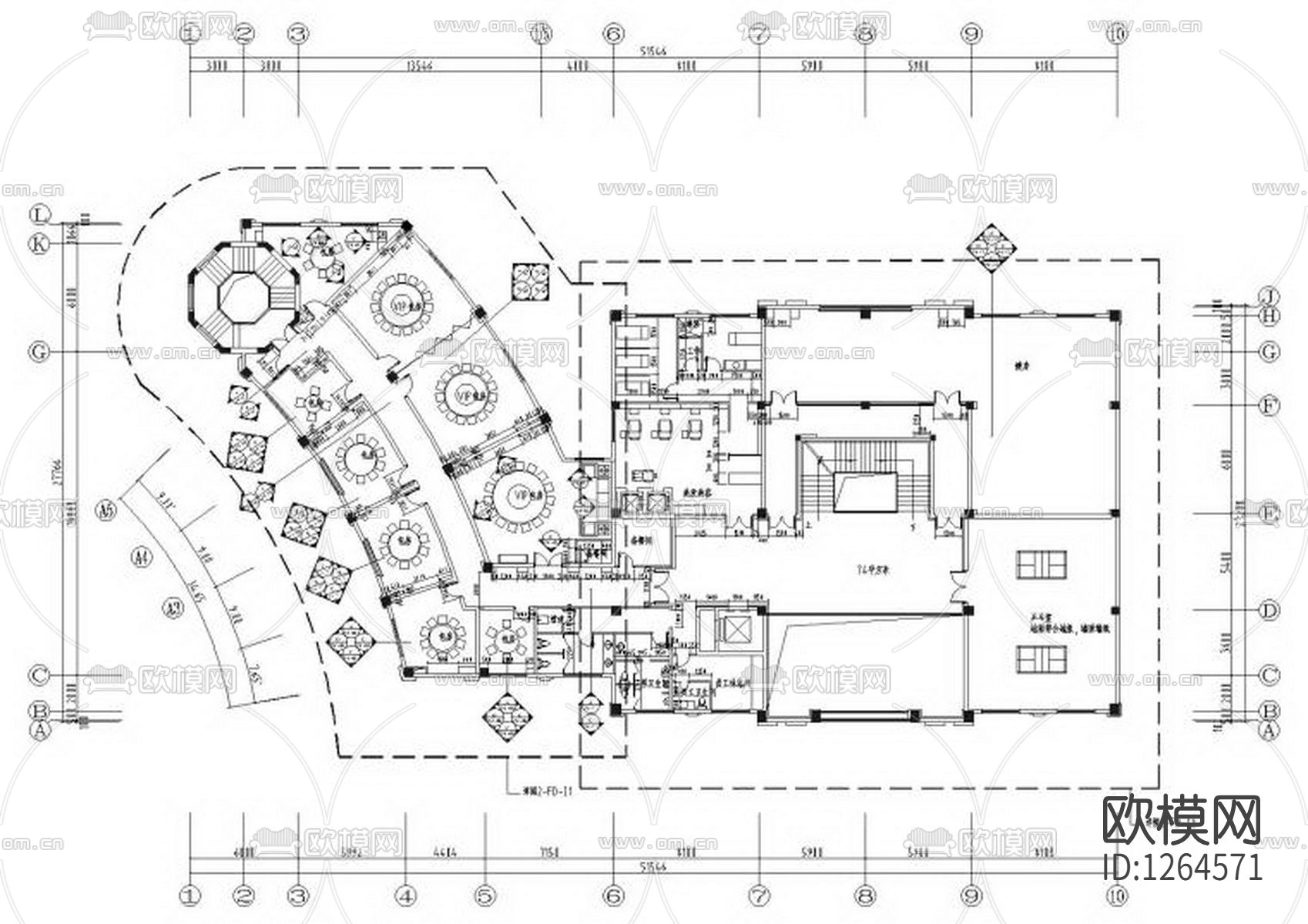 朗庭上郡会所室内设计cad施工图
