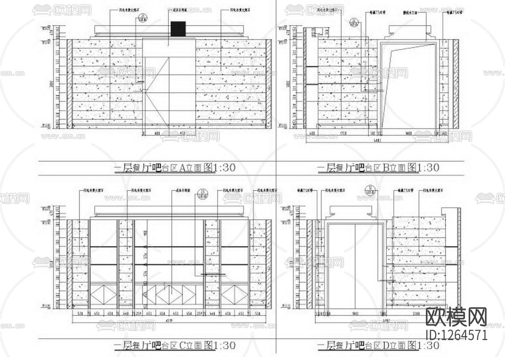 朗庭上郡会所室内设计cad施工图