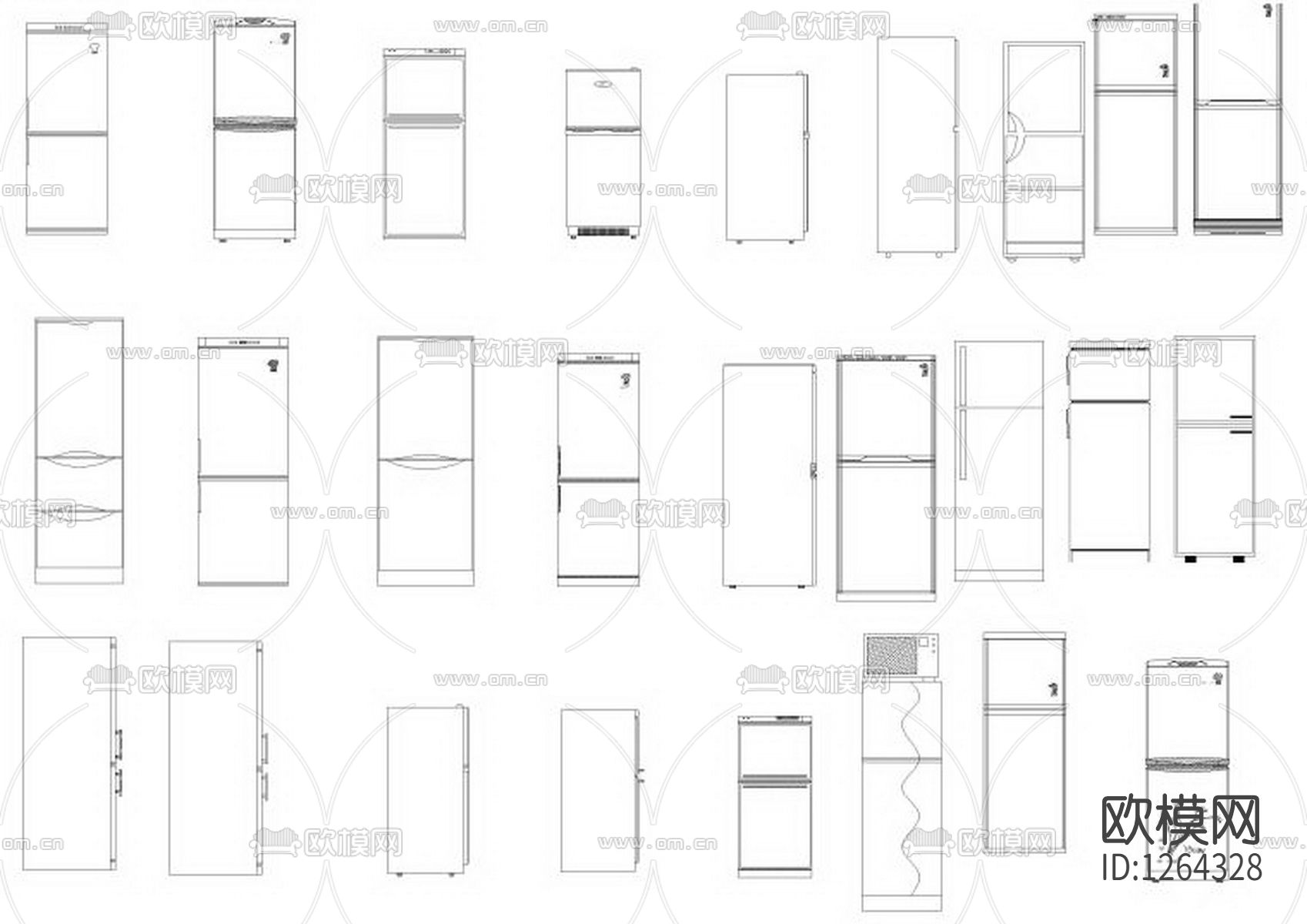 家具家电CAD图库下载（渲染图7）