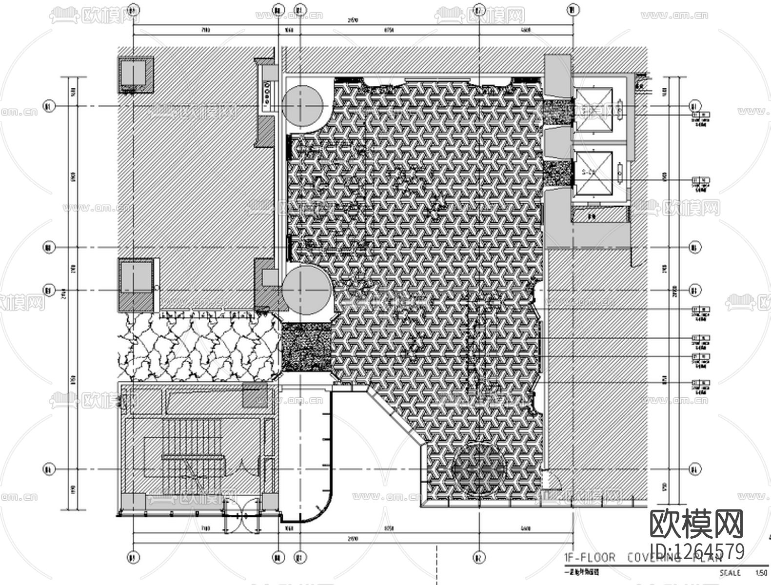 昆明万达文华酒店会所cad施工图下载（渲染图9）