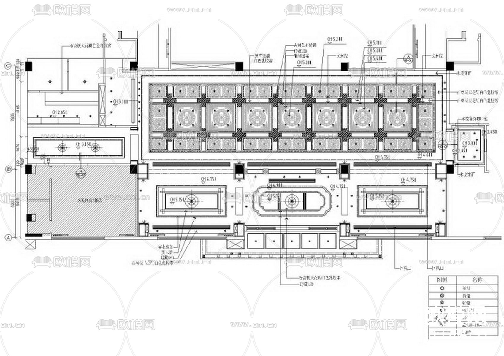 新中式休闲会所效果图cad施工图下载（渲染图7）