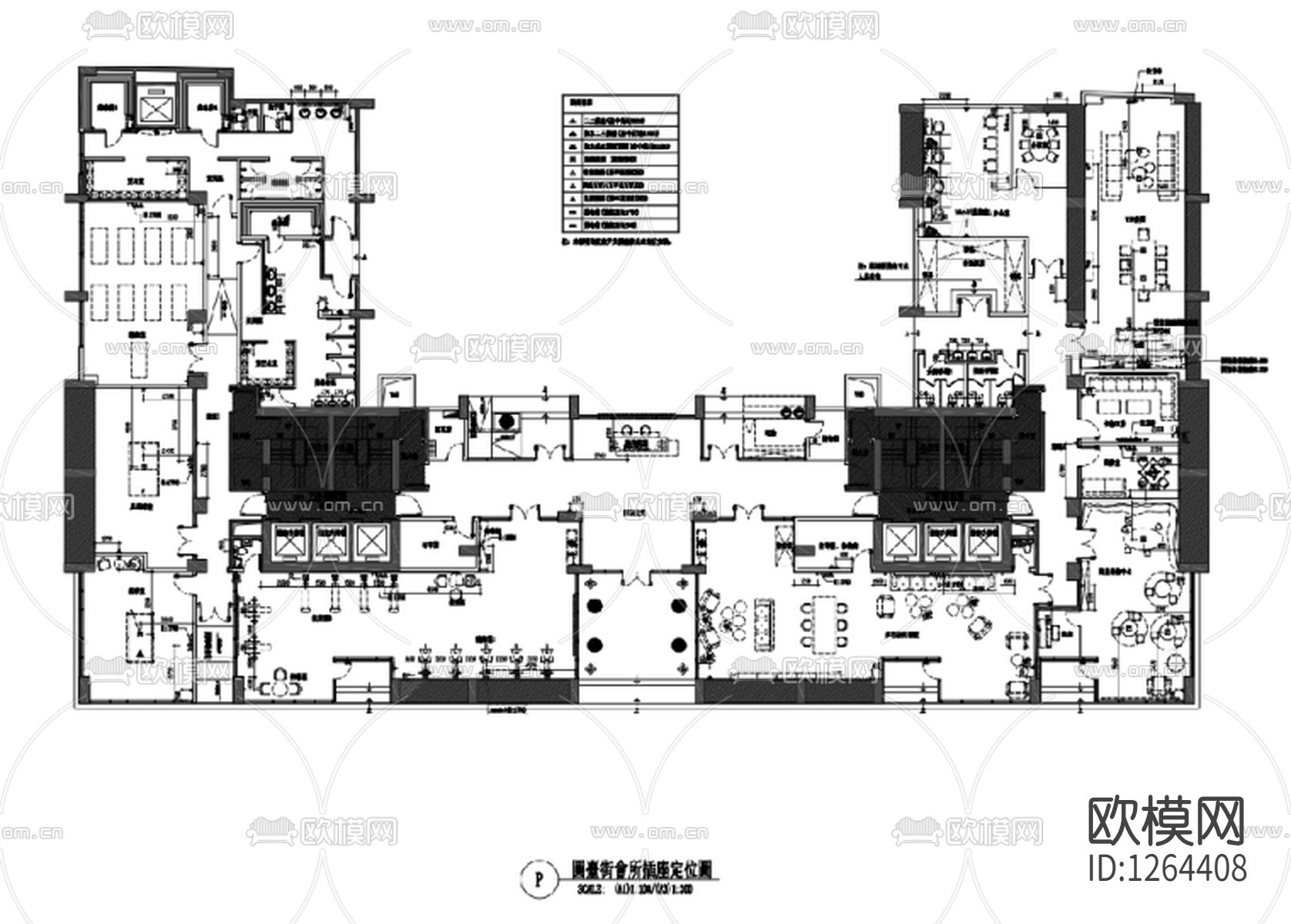 会所cad施工图下载（渲染图5）