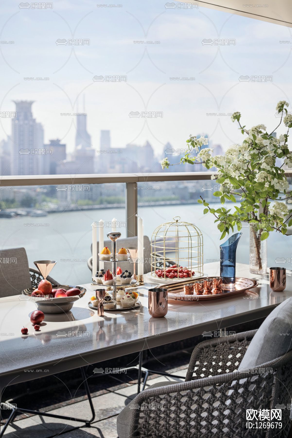 上海汤臣样板间cad施工图下载（渲染图4）