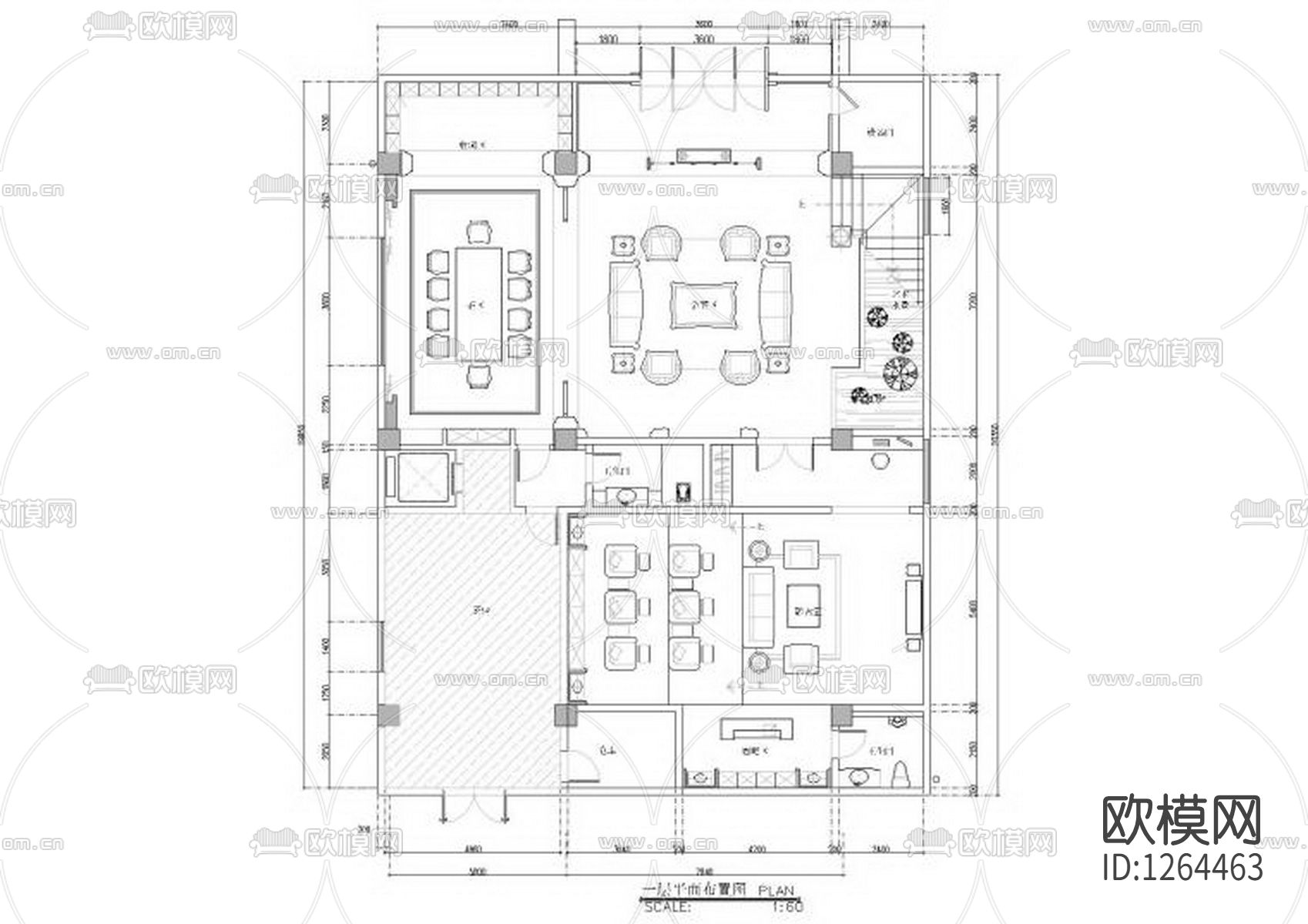 三层私人会所cad施工图