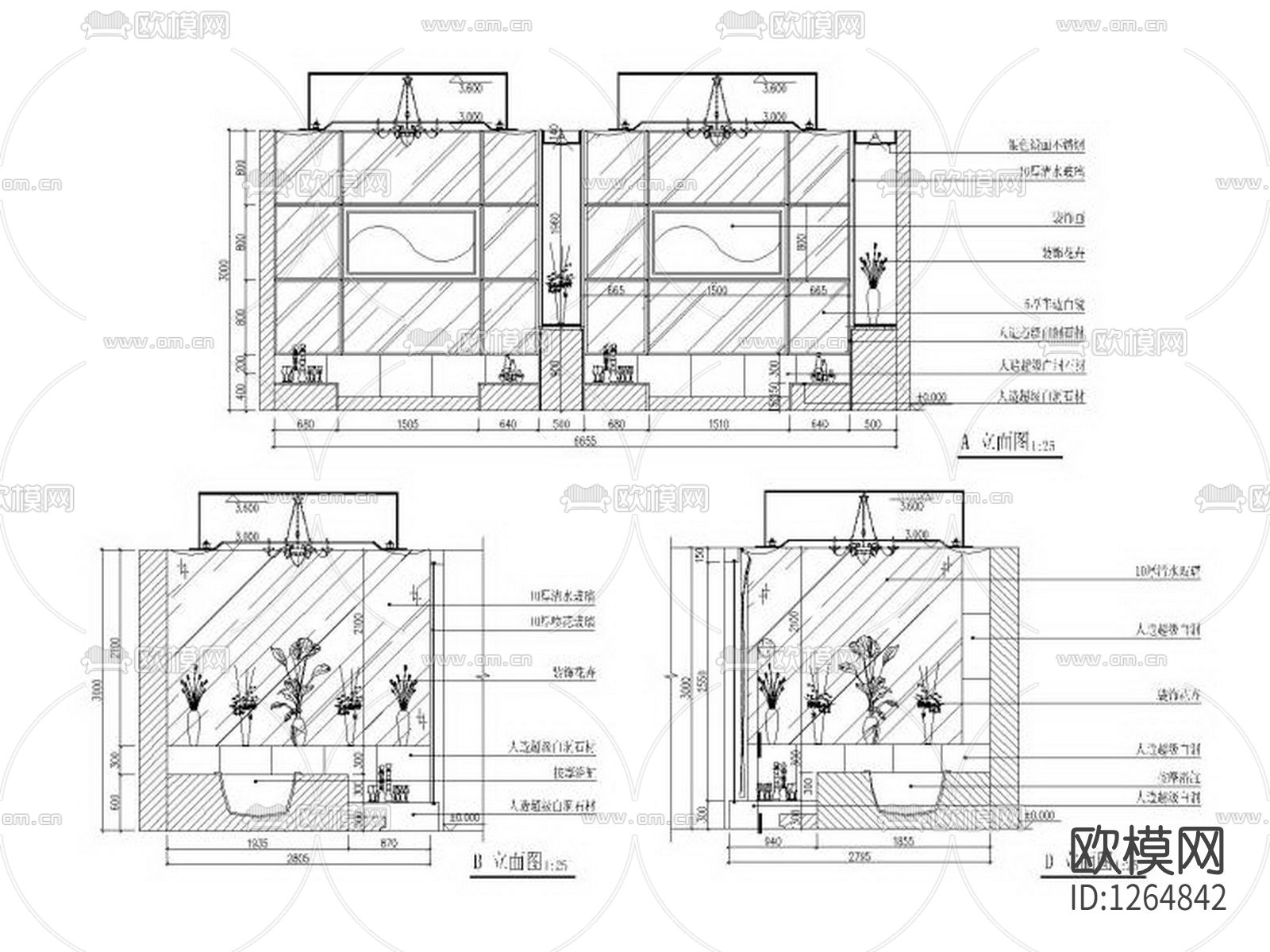 酒店水疗中心cad施工图下载（渲染图5）