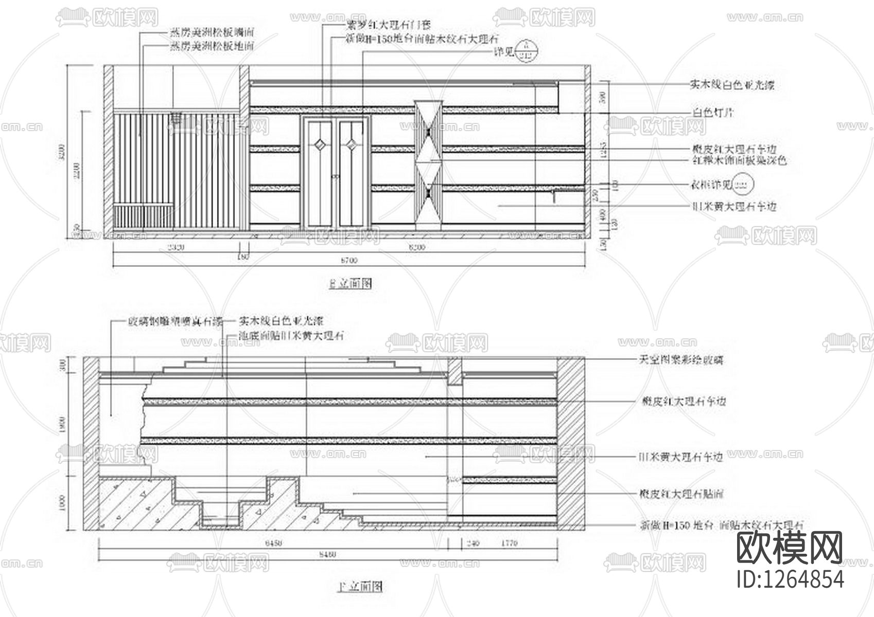 桑拿休闲会所cad施工图下载（渲染图5）