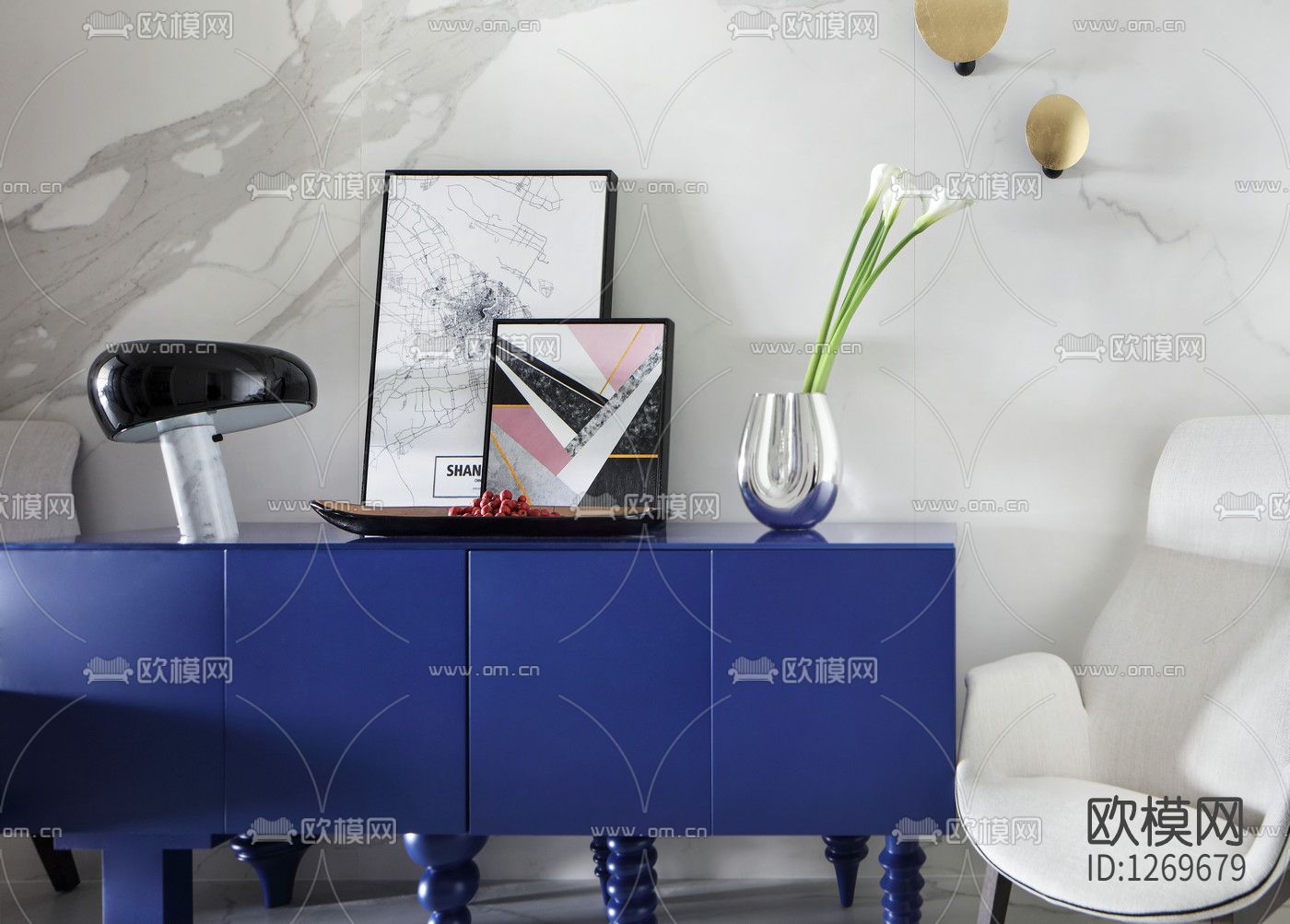 上海汤臣样板间cad施工图下载（渲染图2）