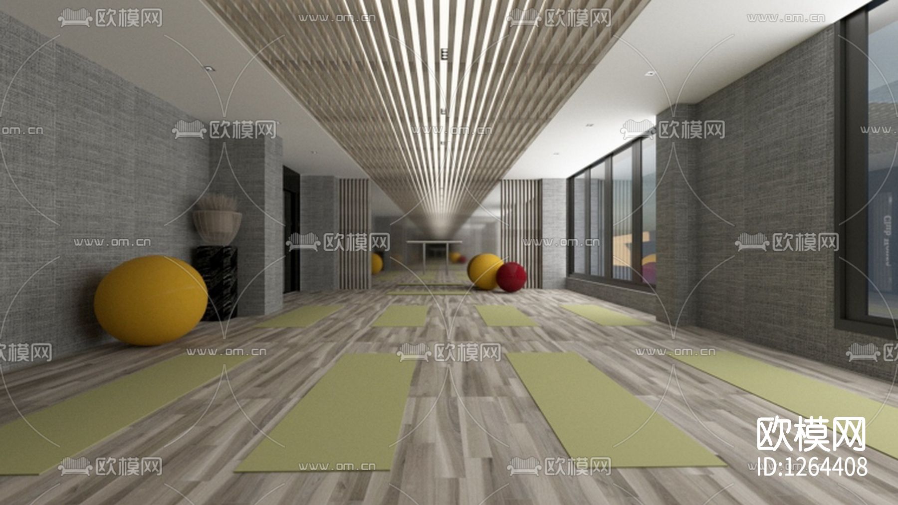 会所cad施工图下载（渲染图2）